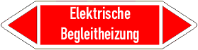 Flierichtungspfeil, Flierichtungsetikett, Rohrkennzeichnung, Durchflubezeichnung, Kennzeichnungsschilder, Rohrmarkierer, Pfeilschilder, Luftrichtungspfeil, Luftpfeil, Elektrische Begleitheizung