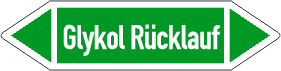 Flierichtungspfeil, Flierichtungsetikett, Rohrkennzeichnung, Durchflubezeichnung, Kennzeichnungsschilder, Rohrmarkierer, Pfeilschilder, Luftrichtungspfeil, Luftpfeil, Glykol Rücklauf