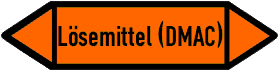 Flierichtungspfeil, Flierichtungsetikett, Rohrkennzeichnung, Durchflubezeichnung, Kennzeichnungsschilder, Rohrmarkierer, Pfeilschilder, Luftrichtungspfeil, Luftpfeil, Lösemittel (DMAC)