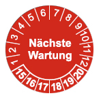 , Etikett - nächste Wartung -